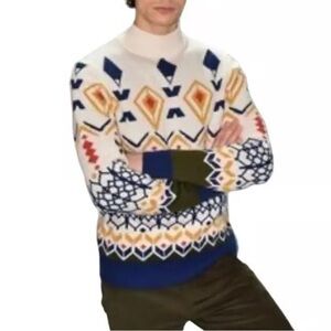 Paisley & Gray Slim‎ Fit Wool Blend Aspen Geometric Pattern Sweater. Size XL.
